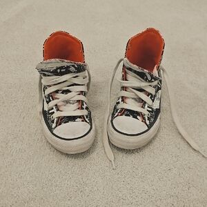 Kids Converse High-Top Sneakers - Black and Orange Size 11